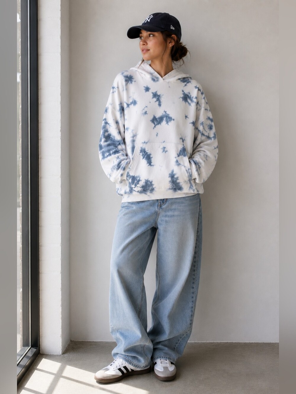 LPA Oversized Tie Dye Hooded Sweatshirt Loungewear Cozy Comfy Women's XXS